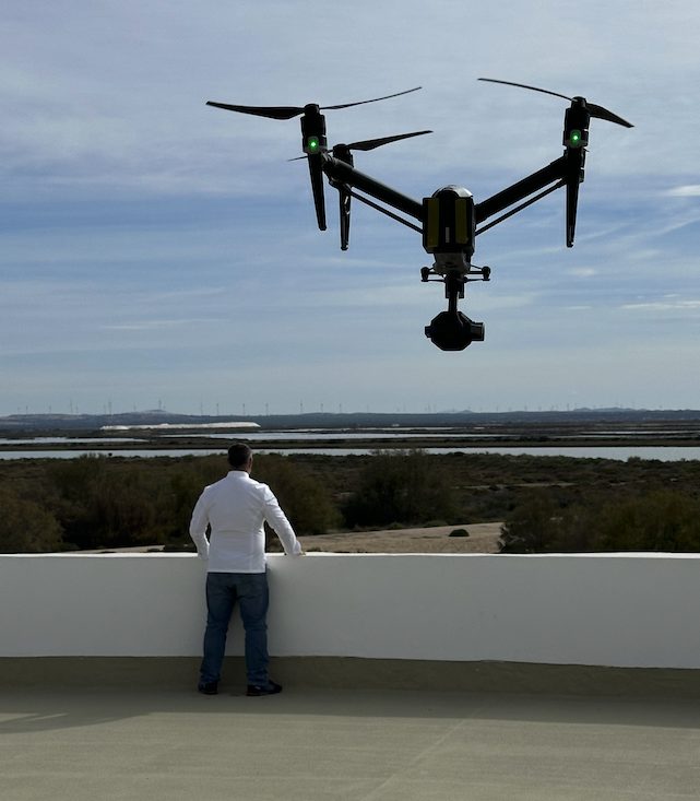 Pilot flying a DJI Inspire outdoors