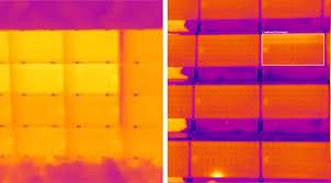 Thermal image of solar panels