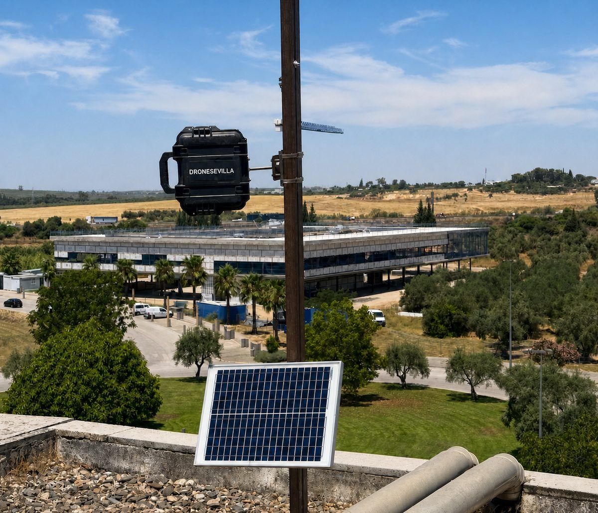 Fixed time-lapse camera installed on a construction site